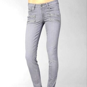 PAIGE EDGEMONT  Denim Jeans Ankle Gray skinny Pants Moto Size 24 Small Sz 0 Punk